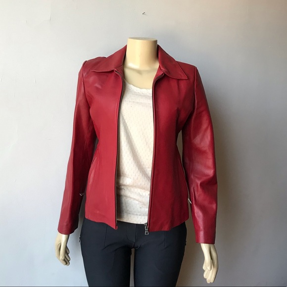 Dolce & Gabbana Jackets & Blazers - D&G Vintage Dolce Gabbana Red Leather Jacket Sz M